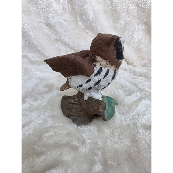 Vintage Homeco Ceramic Owl Figurine Perched on Branch Hand Painted Home Decor - Picture 2 of 9